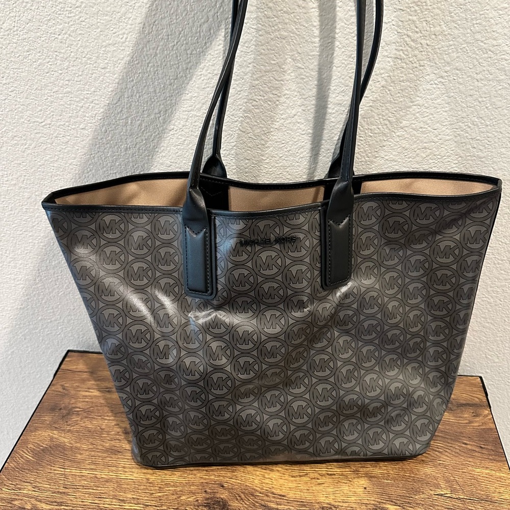 Michael Kors Monogram Black and Gray Tote